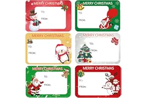 MOMOCO 120Pack Christmas Labels Stickers 65 x 45mm Christmas Name Gift Label Xmas Tags Sticker Self-Adhesive Christmas Sticky Labels for Present Cards