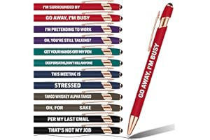 CENSEN 12 Packs Funny Ballpoint Pens Set for Colleagues Funky Stationery Quirky Gift Cheeky Novelty Pens Office Desk Accessories Work Leaving Gift for Colleagues Teachers Adults (Multi Colors,Stylus Style)