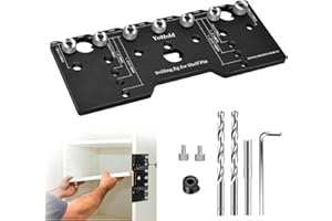 Shelf Pin Jig,1/4 Cabinet Adjustable Shelf YoHold Jig Drill Guide,Drilling Template Woodworking Tools for Straight Holes Shelf Pin Drilling Jig Cabinet Hardware Shelf Pin Drilling Jig