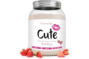 Cute Nutrition Shake - Substitut de Repas Saveur Fraise - Shake Diététique pour les Femmes (500g) - E-book Gratuit avec Plan d'Exercices - Par TummyTox
