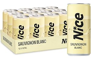 Nice Sauvignon Blanc, Spanish Wine in a Can, Dry, Crisp, Peachy White Wine from La Mancha, Always Good to Go, 12 x 187ml Canned Wine