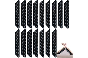 JSKWIKE 16 Pcs Antideslizante Alfombra Pinzas para Alfombras Reutilizable und Lavable Bases Antideslizantes para Alfombras Sin Rastro Esquinas Anti Rizo para Todo Suelo Liso