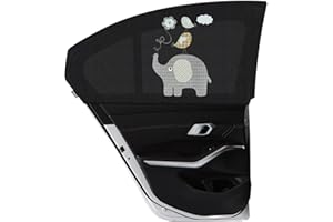 Asstikoo Car Window Shades for Baby, Breathable Car Sun Shades with UV Protection, Universal Fit Stretchable Side Window Suncreen Sun Shades, Rear Children's Window Shades For Kids, 2 Pack(S-45*100cm)