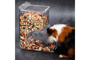 VERTUPET Hamster Futterspender, Automatischer Hamsterfutterautomat, Große Kapazität, Transparent, Schwerkraft-Futterstation Geeignet für Hamster, Meerschweinchen, Papageien, Mini-Igel (400ml)