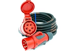 CEE Starkstromkabel (1,5m-50m) 16A Verlängerungskabel Titanex H07RN-F 5x1,5mm² mit PCE Grip Stecker und Kupplung, Business-Line von Event-Kabel (40 Meter)