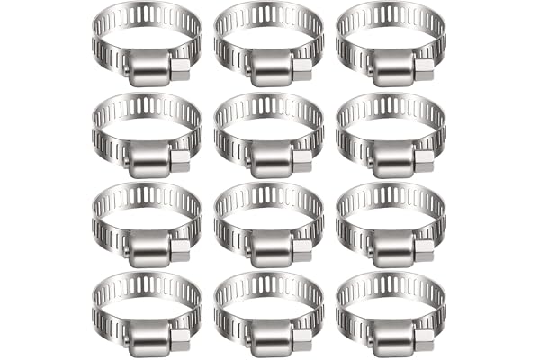 Litensh 12 collier de serrage tuyau arrosage en acier inoxydable, collier serflex inox 16-25mm, metal serre flex serrage pour tuyau d'engrenage conduits de carburant plomberie automobile piscine