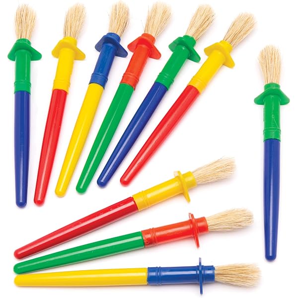 10 Pièces 15.5cm Kits Éponge Brosses de Peinture Enfant | Peinture Brosse pour Enfants Bébé, Pinceaux Peinture Enfant Coloré pour Peinture à l'huile, Aquarelle,Débutants Artiste DIY