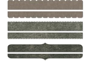 Sizzix Thinlits Die Set 6PK-Decorative Trims by Tim Holtz, 665435 665435-Juego de Troqueles (6 Unidades), diseño, Acero al Carbono, Multicolor, Talla única
