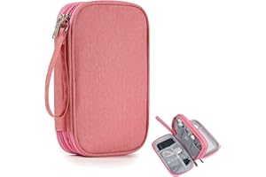 SMGBWAY Sac de Rangement Câbles, Grand Sac Câble Multifonctionnel Sac de Voyage, 3 Couche Portable Étanche Electronique Sac Électronique pour Câbles, Chargeur, Adaptateurs, Disque USB (21 * 13cm)