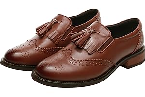ANUFER Donna Costume Vera Pelle Nappa Mocassini Brogues Scivolare su Scarpette Scivolare su Scarpette