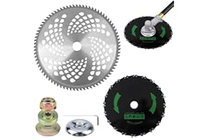 TBRFP 9" 20T Chainsaw Blade & 10" 80T Carbide Brush Cutter Blade – Professional Landscaping Saw Blade for Thick Weeds,Compatible with Stihl, Weed Eater(Adapter Kit Included)