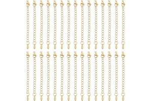 UNICRAFTALE 30 pièce Rallonge de Chaînes Plaquée Or 18 carats Acier Inoxydable 59mm Chaîne D'extension pour Collier Bracelet Pendentif Chaîne de Cheville pour la Fabrication de Bijoux