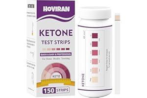 HOVIRAN 150-Count Ketone Test Strips for Urine Testing – Monitor Ketosis for Ketogenic & Low-Carb Diets