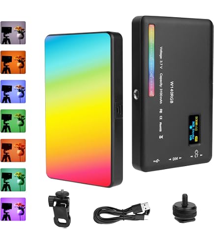 Lampe LED RVB Magnétique VILTROX RB-V12 - Contrôle Par App, CRI 97+, 2500K-8500K, Batterie 4000mAh - Pour Photo/Vlog