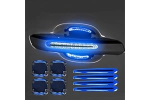 LLWQUANZSS 8-Piece 3D Carbon Fiber Car Scratch Protector Film - Universal Auto Door Handle Guard, Reflective Strips