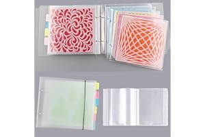 OTCRAFT 2 Set 6x6 inch inch and 5x6.4inch Clear Stamps Storage Embossing Folder Storage Photo Storage Album Seal Bags Storage Keeper Cards Folder Storage Bag for DIY Scrapbooking Arts Crafts Collecting Bags
