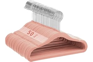 MangoKit Perchas de Terciopelo para bebé, 50 Unidades, Antideslizantes, para niños, ahorran Espacio, Perchas Rosas para bebés, Uso Diario (28 cm, Rosa)