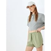 Beli Bağcıklı Oversize Mini Şort