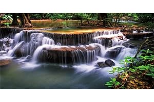 MIRRORANG 180x61cm Fond de Terrarium Cascade forêt Tropicale Humide Fond d'aquarium lac Eau Arbre Vert Reptile Habitat Fond Fond Vinyle Fond