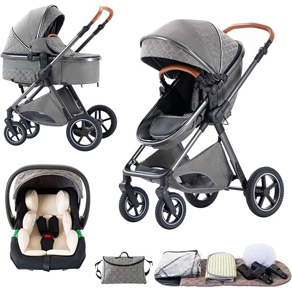 Passeggino 3 In 1 Shineey - Trio Con Seggiolino Auto E Culla | Pieghevole E Regolabile - Foto 10