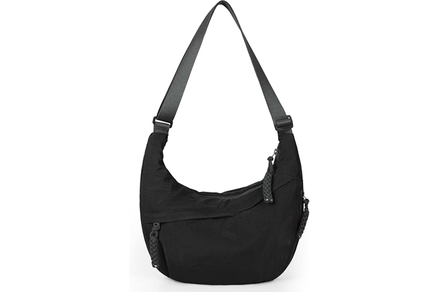 GSenhui Crescent Bag for Women - Half Moon Nylon Dumpling Sling Crossbody With Multi Pockets for Travel - Side Hobo Shoulder Bag