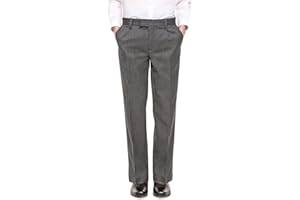INTEGRITI SCHOOLWEAR Boys Black Charcoal Grey Navy Blue Slim Fit School Trousers Adjustable Waist Age 3-18 Years