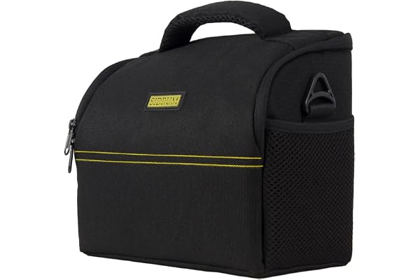 SIDRUM Polyester WF-18 DSLR Camera Bag DSLR Case with Adjustable Shoulder Strap & Rain Cover for Canon, Nikon, Sony and All Other DSLR Cameras - Water Resistant- Anti Shock (Yellow-Interior)