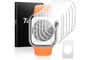 TOCOL 6 Piezas Protector de Pantalla para Apple Watch Series SE/6/5/4 44mm, Resistente a los Arañazos, Sin Burbujas, HD Transparente, Protector de Pantalla TPU Flexible de Cobertura Total