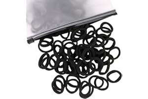 ZINGSO 100 sztuk elastycznych gumek do włosów dla niemowląt, bawełniane opaski do włosów, małe, bezszwowe gumki do włosów, elastyczne, bez metalu, idealne dla dziewcząt i dzieci (czarne)