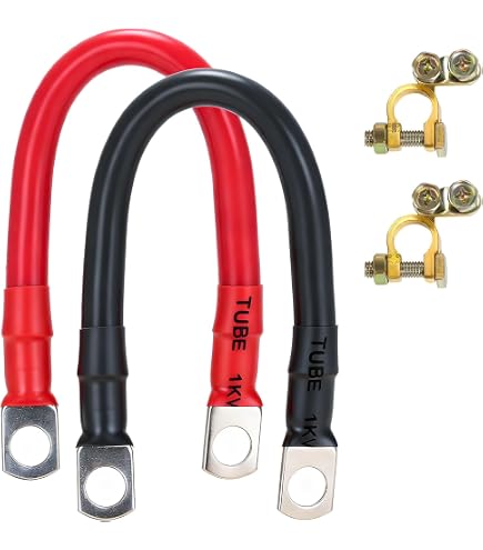 Voltima 40cm 25mm² Batteriekabel Mit Beidseitig M8 Ösen Schwarz | Schwarz | 25 Mm² | BK 40CM M8 25 B