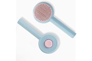 Mmyzao Brosse Chat Chien Autonettoyante,Brosse Animaux Poil Court Long Peigne Cat Brush-Bleu