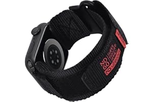Nereides Compatible with Apple Watch Straps Series 11 10 9 8 7 6 5 4 SE 3/2/1 Ultra 3/2/1, Nylon Sport Replacement Band for iWatch Strap 46mm 45mm 44mm 49mm (L, Black)
