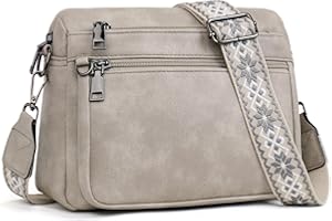 MUIIKOLA Sac à bandoulière pour femme, sac à bandoulière pour femme, sac à bandoulière en cuir, large sangle souple