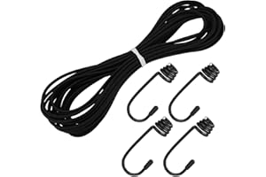 QUIIEOSKIA Elastic Bungee Cords, Bungee Shock Cords, 10 M/32 Feet 0.16"( 4mm) Elastic Bungee Ropes, Elastic Band Cords Stretchy String Rope Cords for Tie Down, Camping, Kayak Deck, Crafting Elastic Cords