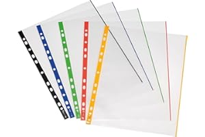 Herlitz A4 Colored Border Punched Pocket (50 Pieces)