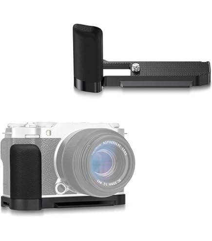 SMALLRIG X-M5 Handle L-shaped for FUJIFILM X-M5, Built-in Quick Release Plate for Arca, Lightweight Silicone Side Handle, Includes Windshield with Cold Shoe Adapter (Black) - 4876