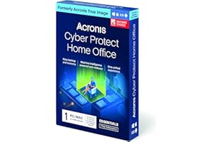 Acronis Cyber Protect Home Office Essentials, Backup Edition, Flexible backups and basic cyber protection, Award-winning Data Backup and Data Recovery, 1-year subscription,Box with code,1 PC/Mac