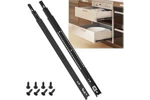 SHUHANG Glissière de Tiroir 600mm Extension Complète Coulisse Tiroir Charge Roulement à Billes Rail Tiroir Coulissant Charge Jusqu'à 45 KG Glissières Tiroires Cuisine Montage Latéral 1 Paire
