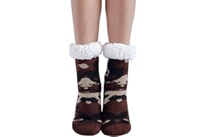 Hisonwel Chaussette Antiderapante Enfant, Chaussettes Chaudes Enfants,Noel Hiver Antidérapantes Cadeau Chaussettes
