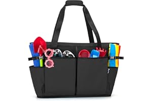 Fasrom Extra Große Netz Strandtasche, Übergroße Strandtasche für Strandausflug (Patent Angemeldet), Schwarz