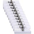 FORTSPANG Pack of 50 Professional Premium Plastic Name Badges with Crocodile Clip and Safety PIN, Horizontal ID Holders for Schools, Colleges and Corporate Conference