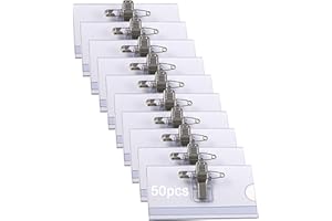 FORTSPANG 50 Badges, Badges Transparents Avec Clip et épingle, Porte-Badges, Pour l'école, Le Bureau, l'entreprise