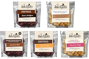 Joe & Seph's Chocolate Popcorn Tasting Selection (5x30g)| gourmet popcorn, air-popped popcorn, chocolate snack, gifts for men and women, sweet popcorn, movie night snacks