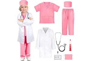 Joxessaien Arztkoffer Kinder Kostüm Arzt Kinder Cosplay, Doctor Fancy Dress Up Spielsets Rollenspiel Zubehör Fasching Halloween Geschenke für Kinder Jungen Mädchen 3 4 5 6 7 8 9 10 Jahre