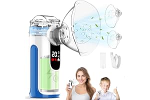 BIAOQINBO Aerosol Portatile Silenzioso per Adulti e Bambini,USB-C Ricaricabile Aerosol Ultrasuoni con Display Digitale Intelligente,Macchina Aerosol Inalatore per Viaggi e Uso Domestico