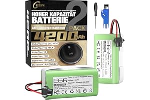 EGR 4200mAh akku ersatzakku kompatibel mit eufy Robovac 11 11S 11C 11S Plus 11S MAX 12 15C 15C MAX 15T 25C 30C G10 Hybrid G30 Edge R500 R450 & Ecovacs Deebot N79 N79S N95 DN622 661-2er Pack
