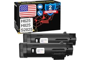 Cartlee 2 Black Compatible High Yield Laser Toner Cartridges Replacement for Dell H625cdw H825cdw S2825cdn H625 H825 s2825 Smart Color Multifunction Printers Ink