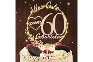 I LOVE MOM Cake Topper 60 Geburtstag Holz,60 Tortendeko Geburtstag Kuchen Deko für Mädchen Junge Frauen Mann