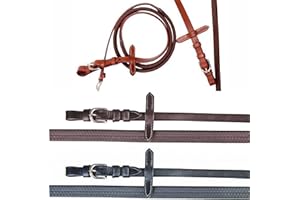 HKM Sports Equipment Rênes avec revêtement en Caoutchouc, Marron, Pur-Sang rênes -5644 M