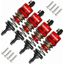 Metal Shock Ammortizzatori Olio Alluminio Per Tamiya ClodBuster/Bullhead - Kit Da 8 Pezzi Colore Rosso Kit Sospensioni Rc